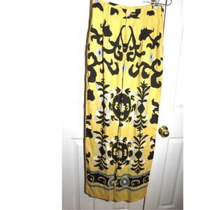 R. G. Kane Yellow Print Wide Leg Pants sz S